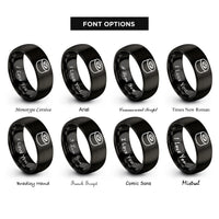 font options for inside engraving on black sushi roll rings