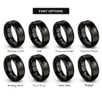 font options for inside engraving on black sushi roll rings