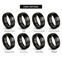 font options for inside engraving on black sushi roll rings
