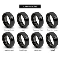font options for inside engraving on black sushi roll rings
