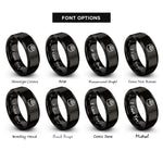 font options for inside engraving on black sushi roll rings