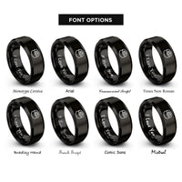 font options for inside engraving on black sushi roll rings