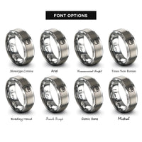 font options for inside engraving on gray sushi roll rings