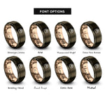 font options for inside engraving on gunmetal & rose gold sushi roll rings