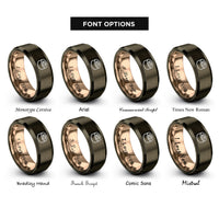font options for inside engraving on gunmetal & rose gold sushi roll rings