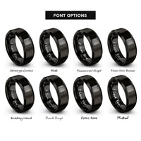 font options for inside engraving on black sushi rolling mat rings