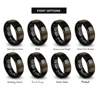 font options for inside engraving on gunmetal & black sushi rolling mat rings