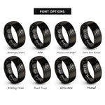 font options for inside engraving on black suspended cymbal mallet rings