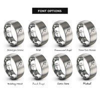 font options for inside engraving on gray suspended cymbal mallet rings