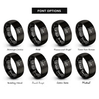 font options for inside engraving on black sustain pedal rings