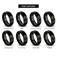 font options for inside engraving on black sustain pedal rings