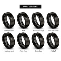 font options for inside engraving on black sustain pedal rings