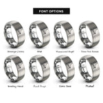 font options for inside engraving on silver sustain pedal rings