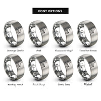 font options for inside engraving on silver sustain pedal rings