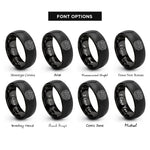 font options for inside engraving on black swarm of bats rings