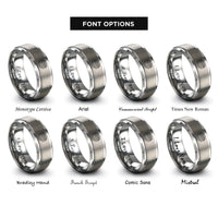 font options for inside engraving on grey swarm of bats rings