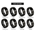 font options for inside engraving on black sway bar disconnect rings