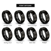 font options for inside engraving on black sway bar disconnect rings