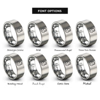 font options for inside engraving on grey sweat droplet rings