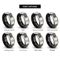 font options for inside engraving on black & gray sweden rings
