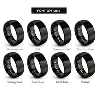 font options for inside engraving on black sweden rings