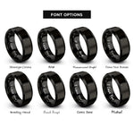 font options for inside engraving on black sweden rings