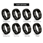 font options for inside engraving on black sweden rings