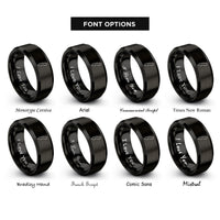 font options for inside engraving on black sweden rings
