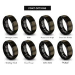font options for inside engraving on gunmetal & black sweden rings