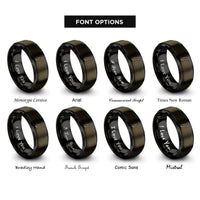 font options for inside engraving on gunmetal & black sweden rings