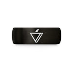 trendy rings for teens – black tungsten accent mark wedge wedding band