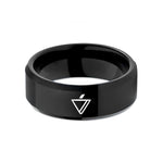 cool jewelry for girls – black tungsten accent mark wedge wedding band