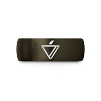 cool jewelry for girls – gunmetal & black tungsten accent mark wedge wedding band