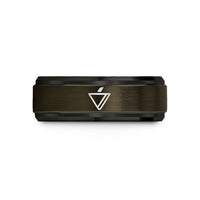 cool jewelry for girls – gunmetal & black tungsten accent mark wedge wedding band