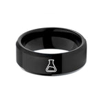 birthday rings for teens – black tungsten erlenmeyer flask wedding band