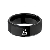 birthday rings for teens – black tungsten erlenmeyer flask wedding band