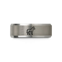 best presents for her – black & gray tungsten horse wedding band