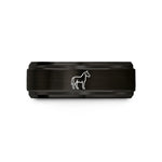 best presents for her – black tungsten horse wedding band