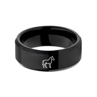 unique presents for girls – black tungsten horse wedding band