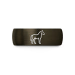 custom rings for teens – gunmetal & black tungsten horse wedding band