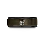 unique presents for girls – gunmetal & black tungsten horse wedding band