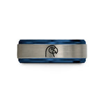 cool jewelry for teens – black & blue & grey tungsten parrot wedding band