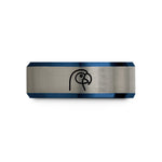 best presents for her – black & blue & grey tungsten parrot wedding band