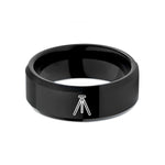 special presents for daughters – black tungsten tripod wedding band