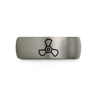 teen present ideas special – black & blue & grey tungsten 3 blade propeller wedding band
