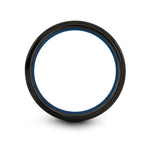 birthday presents for teens – 3 blade propeller engraving on black & blue & silver tungsten wedding band