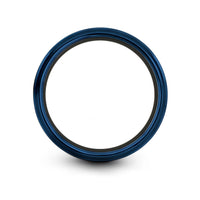 unique teen birthday present – 3 blade propeller engraving on black & blue & silver tungsten wedding band