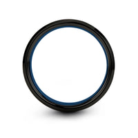 birthday presents for teens – 3 blade propeller engraving on black & blue & grey tungsten wedding band