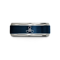 birthday presents for teens – blue & grey tungsten 3 blade propeller wedding band