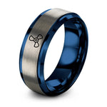 birthday presents for teens – blue & gray tungsten 3 blade propeller ring
